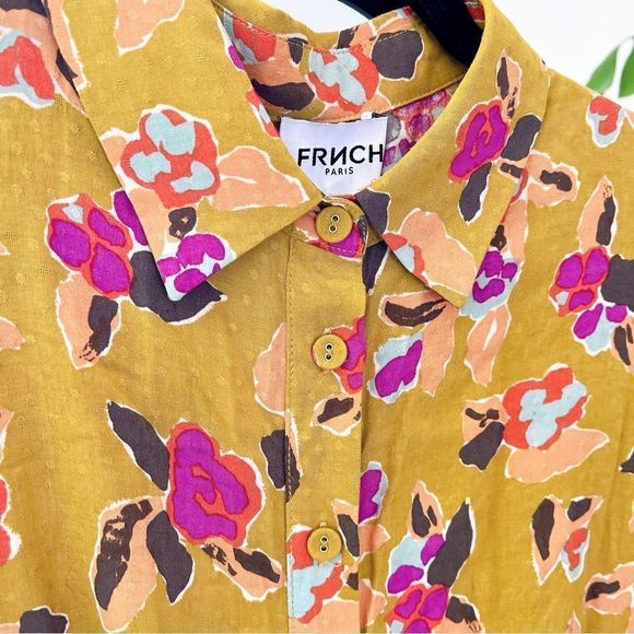 FRNCH Shannon Multi-Colored Floral Buttoned Midi Dress — Size Small - Picture 5 of 6
